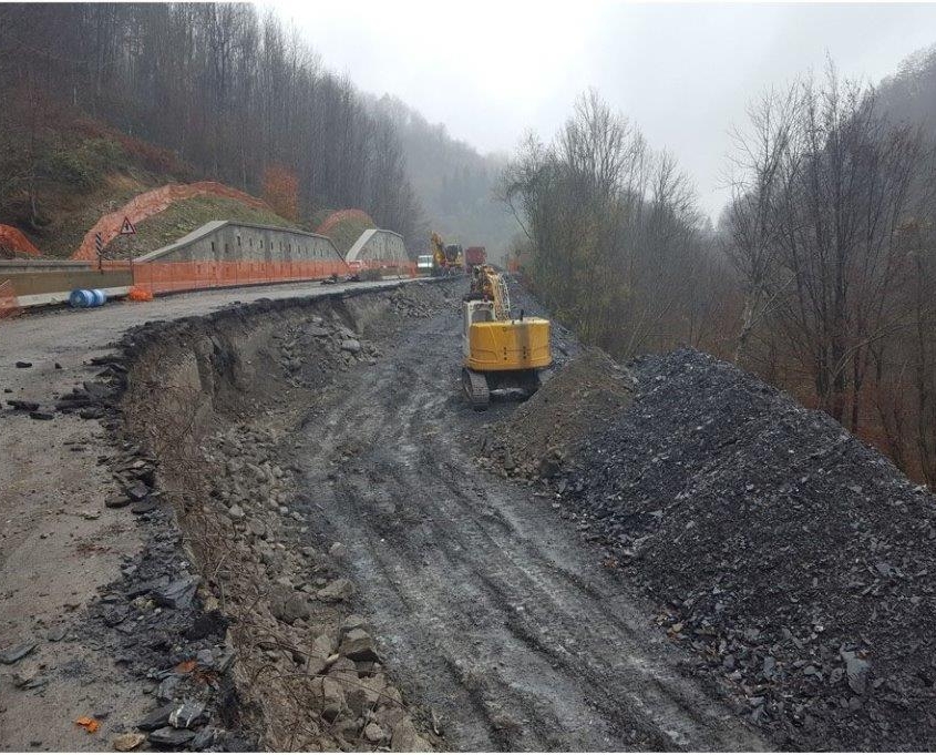 Dissesto idrogeologico in azione sul cantiere della Val di Trebbia